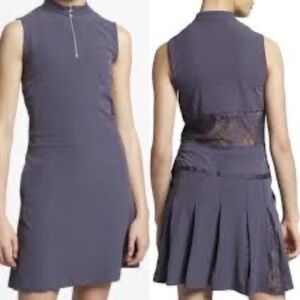 New Nike Dress Sz S DriFit Flex Golf Pickleball Muted Purple Lace Pleated